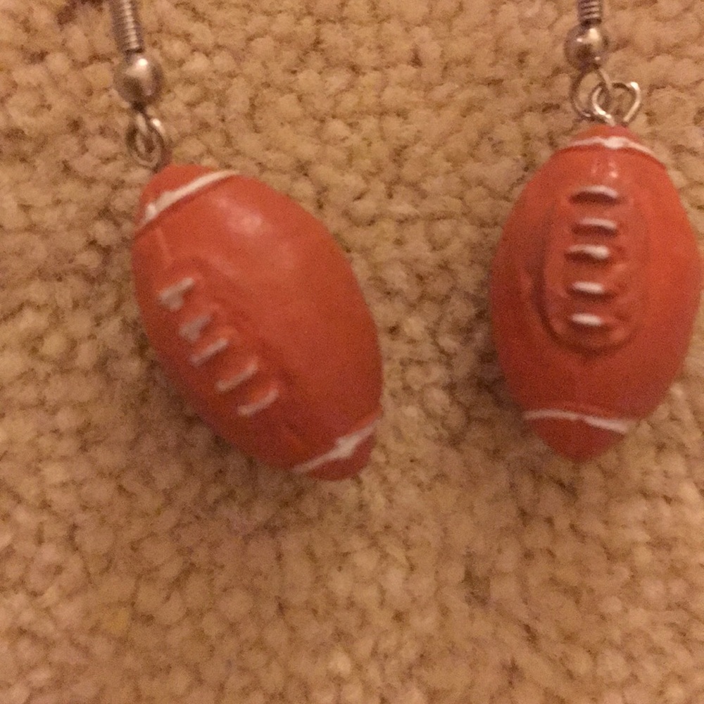 Dangle football earrings - Picture 2 of 4
